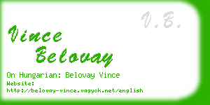 vince belovay business card